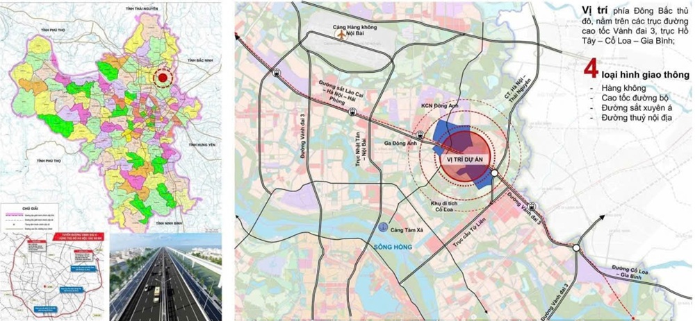 Vị trí Vinhomes Thư Lâm Đông Anh Hà Nội