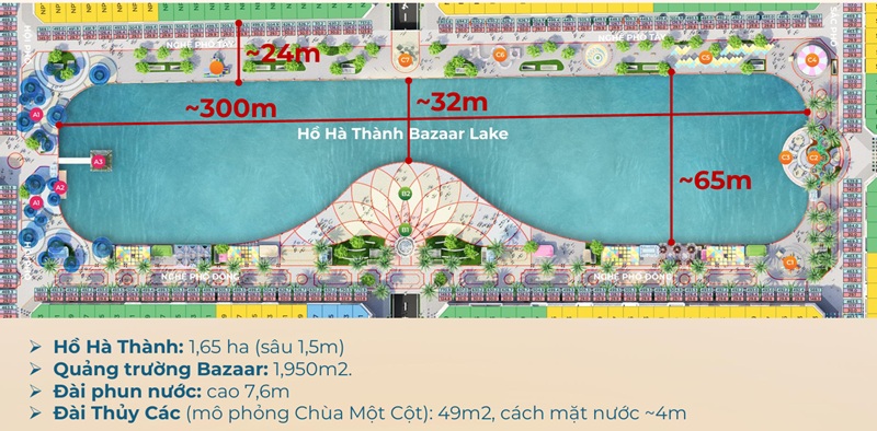 Hồ nước Shop TMDV Vincom Collection Grand Bazaar