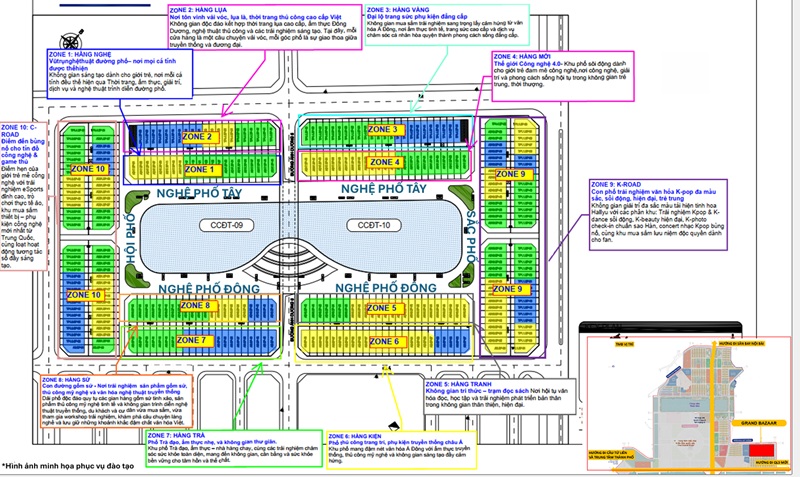 Mặt bằng Shop TMDV Vincom Collection Grand Bazaar