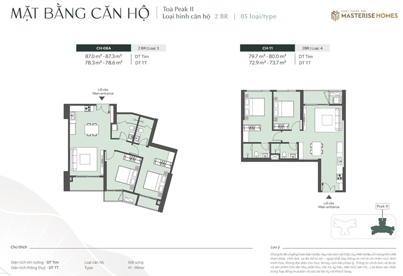 Căn 2 Phòng ngủ 73m2 và 79m2 bán giá cắt lỗ