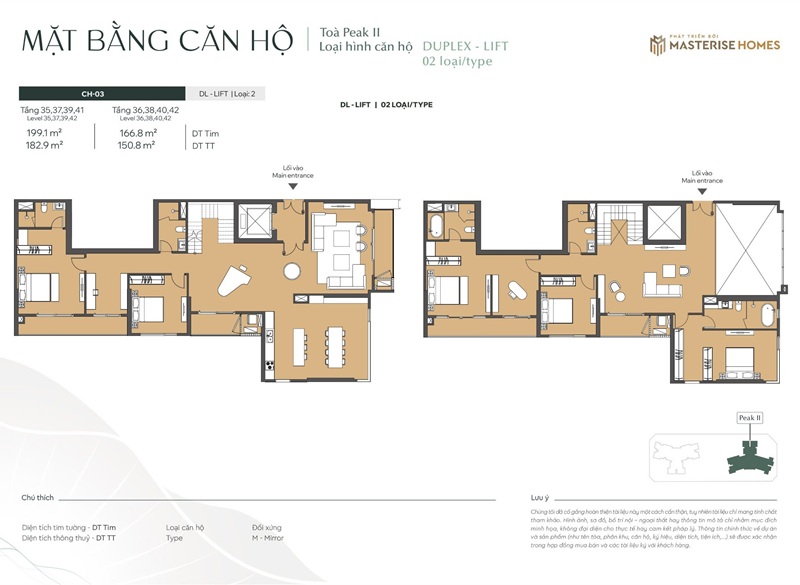 Căn Duplex 150m2 và 182m2