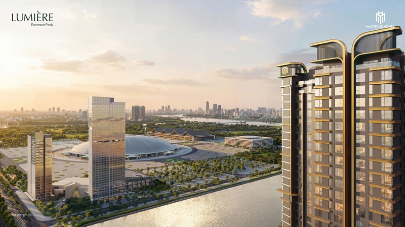 View hồ Căn hộ chung cư Peak 2 Lumière Essence Peak CĐT Masterise tại KĐT Vinhomes Global Gate