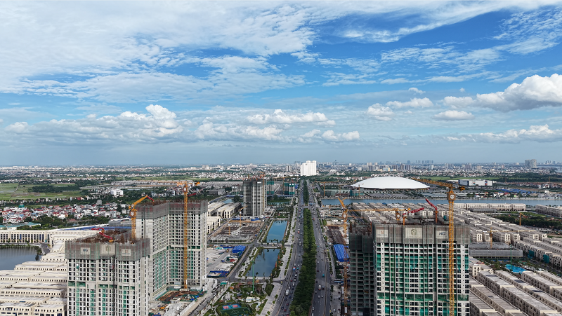 Toàn cảnh tiến độ T7.2026 căn hộ chung cư, liền kề biệt thự, shop TMDV Vinhomes Global Gate Cổ Loa Đông Anh